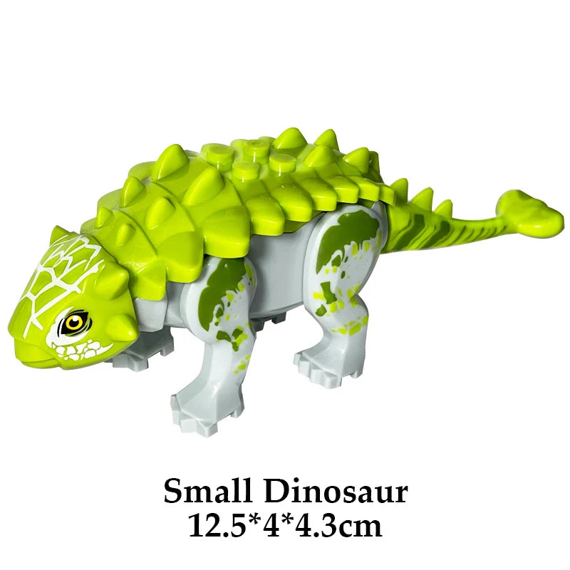 Jurassic Dinosaur Building Blocks Figures – T-Rex Raptor Triceratops MOC Models