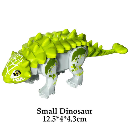 Jurassic Dinosaur Building Blocks Figures – T-Rex Raptor Triceratops MOC Models