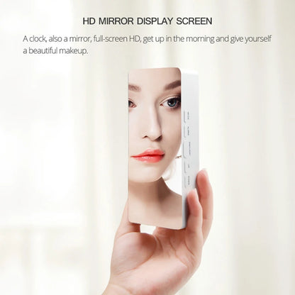 LED Mirror Alarm Clock with Temperature Display for Bedroom & Office