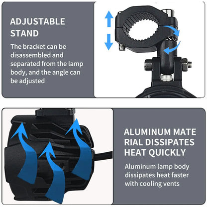 Motorcycle LED Fog Lights 100W Dual Auxiliary Driving Lamps