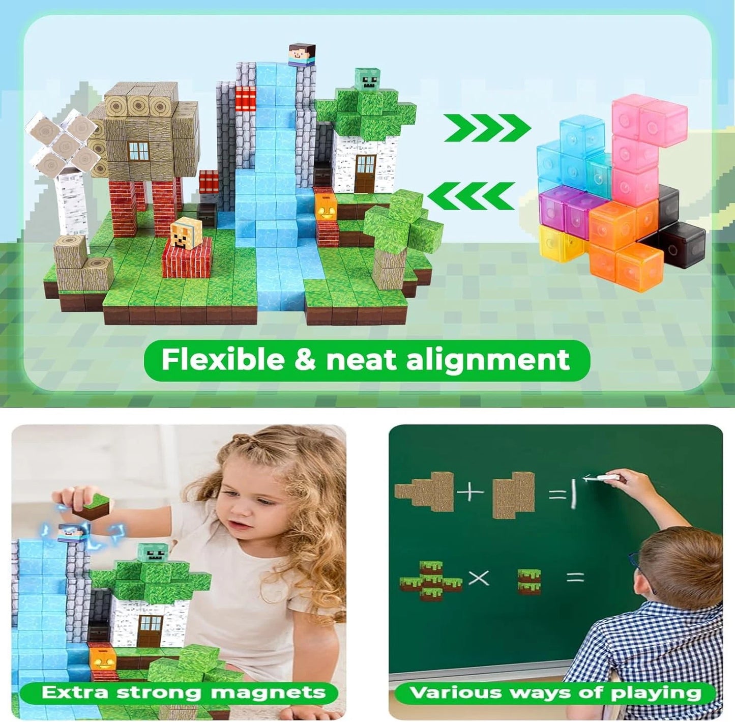 Magnetic Building Blocks Forest World Set – 100 Pcs STEM Toy