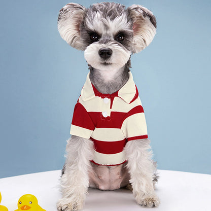 Striped Dog Polo Shirt for Small Dogs & Cats