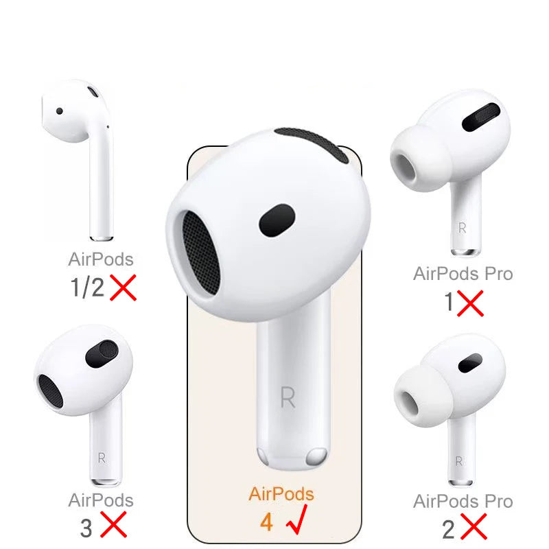 AirPods 4 Silicone Ear Tips Cover – Soft Protective Earbud Caps (1 Pair)