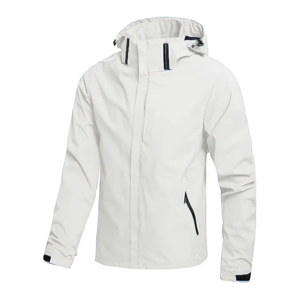 Men's Waterproof Hooded Rain Jacket – Lightweight Outdoor Windproof Raincoat