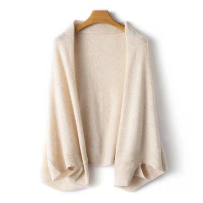 100% Wool Women’s Knitted Shawl Scarf Cardigan Wrap