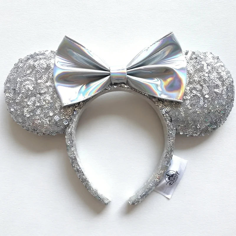 Minnie Mouse Sequin Ears Headband with Bow – Disney Park Style