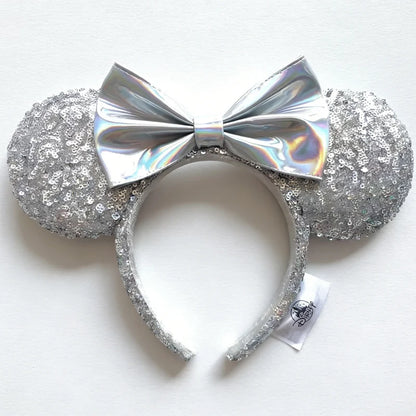 Minnie Mouse Sequin Ears Headband with Bow – Disney Park Style