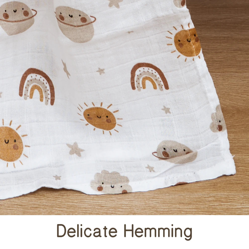 Baby Muslin Swaddle Blanket – Soft Bamboo Cotton, 47x43in, 22 Prints