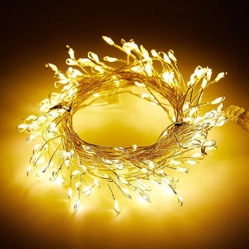 LED Firecracker Fairy String Lights USB Remote Control 3M 6M 9M