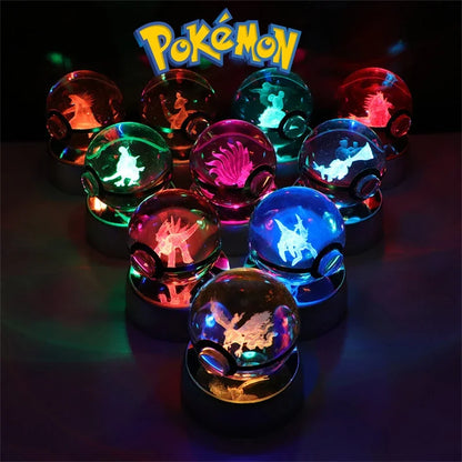 Pokémon 3D Crystal Ball Figure with LED Light Base