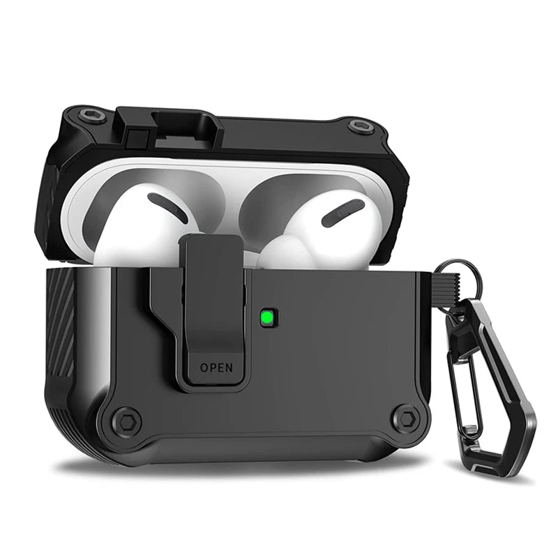 AirPods Pro 3 Case with Security Lock & Carabiner Hook