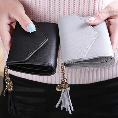 Women's Tassel Wallet Small PU Leather Coin Purse