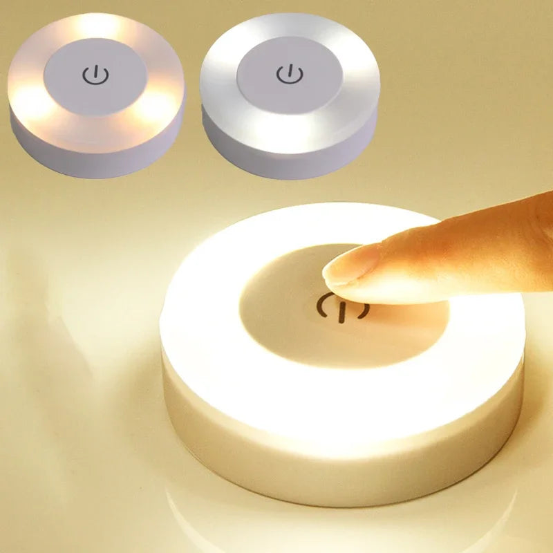 Portable USB Rechargeable LED Puck Light – Touch On/Off