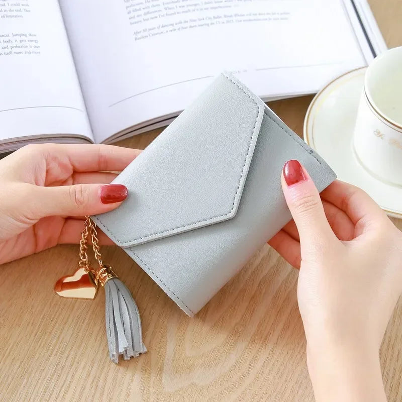 Women's Tassel Wallet Small PU Leather Coin Purse