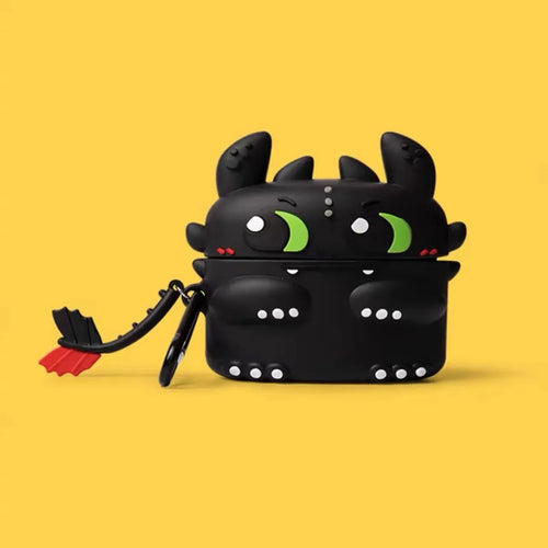 Cute Dragon AirPods Case – Toothless Silicone Cover for AirPods 1/2/3/4 & Pro