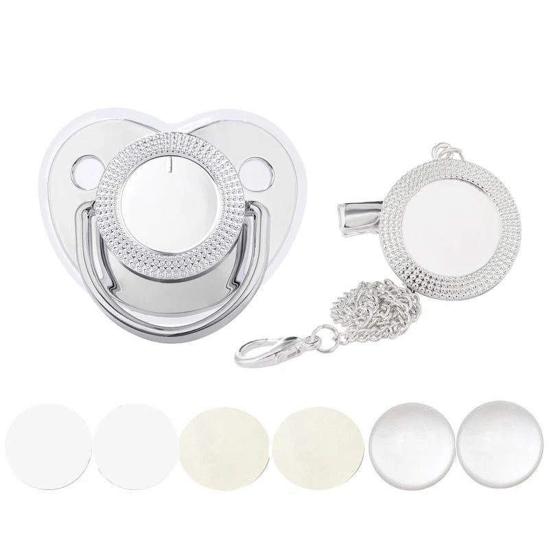 Luxury Bling Baby Pacifier & Clip Set – Personalized Newborn Dummy