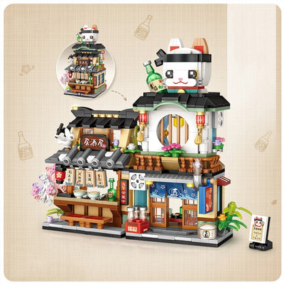Street View Cafe Building Blocks Set – Cute Bear Coffee Shop Model