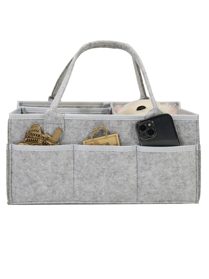 Diaper Caddy Organizer – Foldable Felt Storage Tote Bag