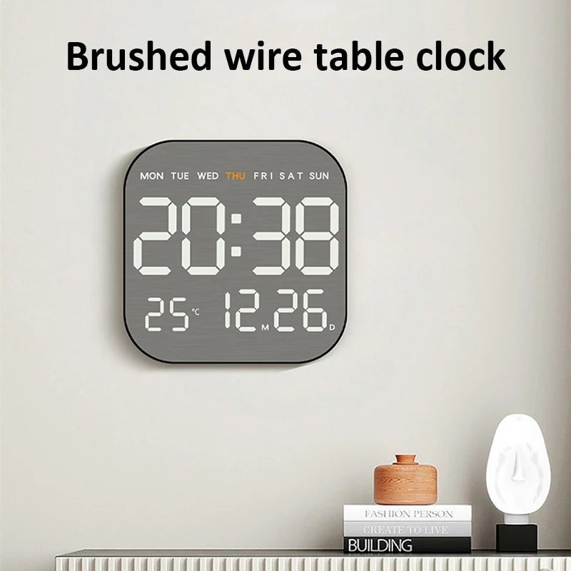 LED Digital Mirror Clock with Alarm, Temperature & Remote
