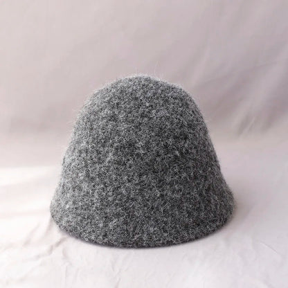 Wool Felt Bucket Hat for Women – Vintage Knit Winter Cap
