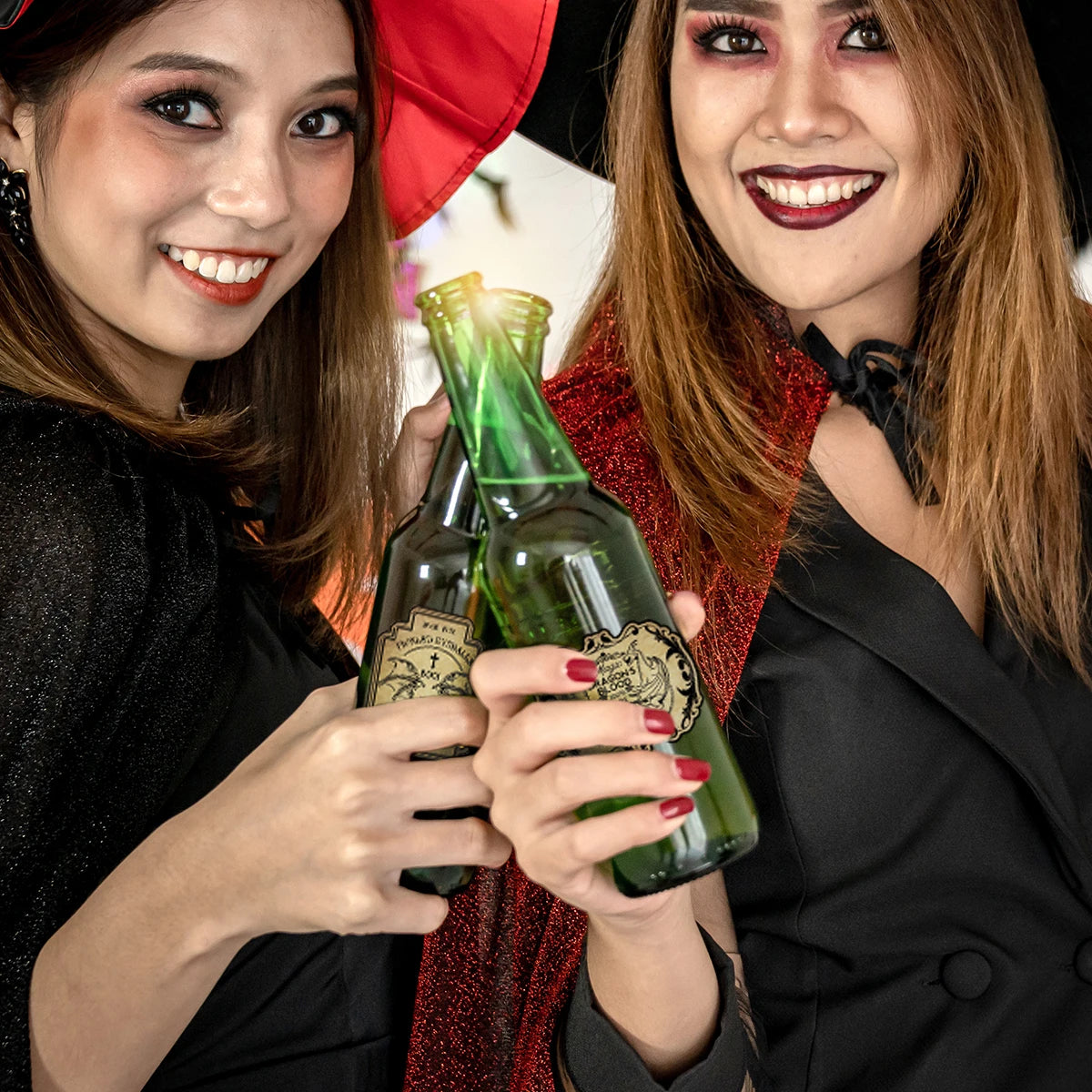 Halloween Wine Bottle Labels – Vintage Gothic Potion Stickers