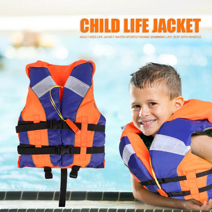 Kids Life Jacket with Whistle – Adjustable Float Vest