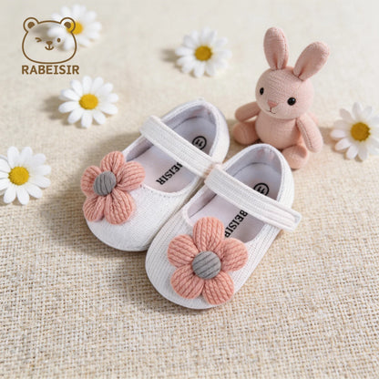 Baby Girl Flower Mary Jane Shoes – Soft Sole Flats