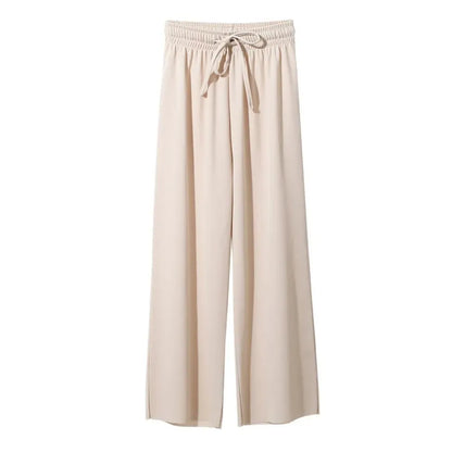 Wide Leg Pants for Women – Ice Silk Elastic Waist Casual Trousers