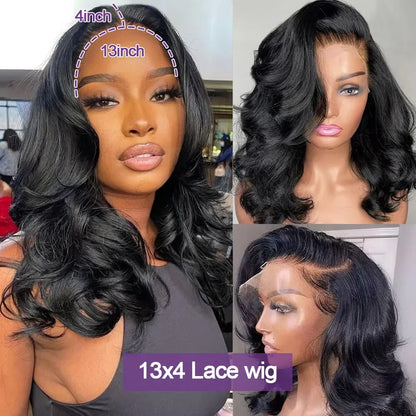 Short Bob Wig Loose Body Wave 13x4 HD Lace Front Brazilian Human Hair