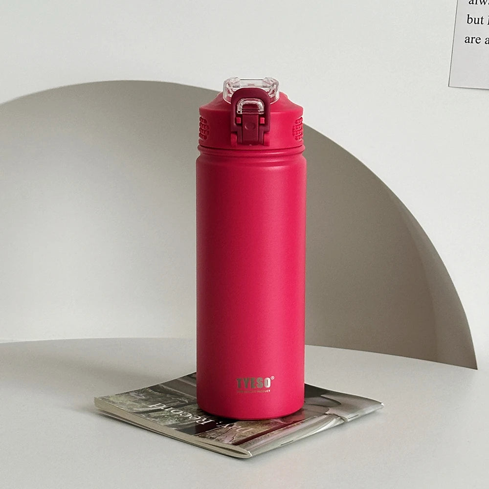 Tyeso Insulated Thermos Water Bottle with Straw – Stainless Steel