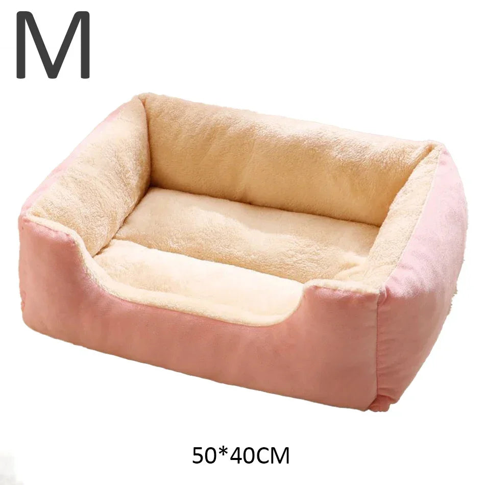 Plush Pet Sofa Bed – Soft Cushion for Dogs & Cats, S/M/L