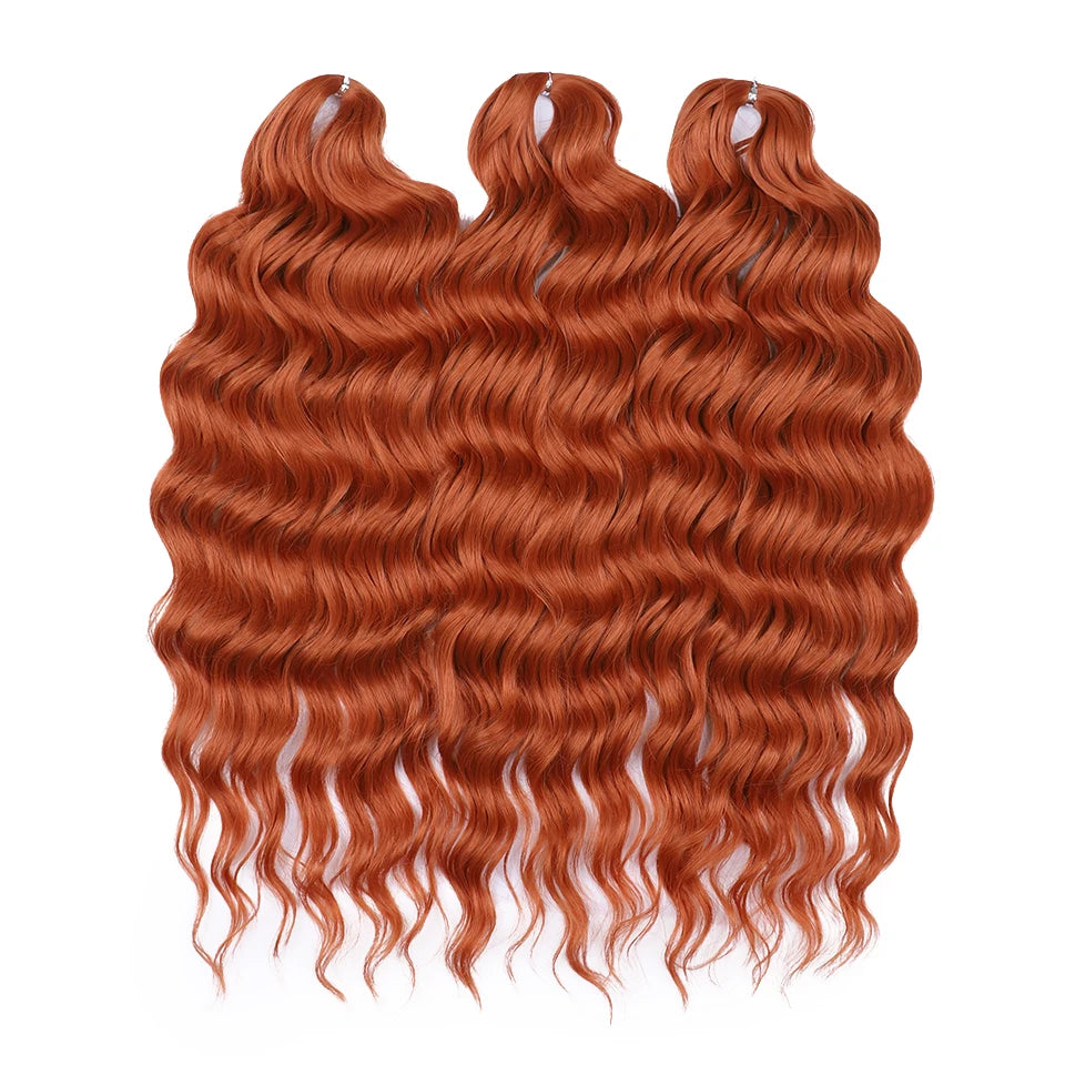 Deep Wave Braiding Hair Extensions 24 Inch – Synthetic Water Wave Crochet Hair