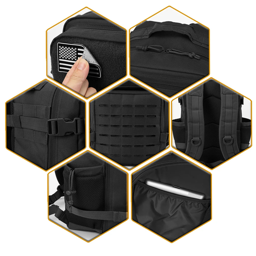 25L Tactical Backpack – MOLLE Outdoor Hiking & Survival Bag for Men & Women
