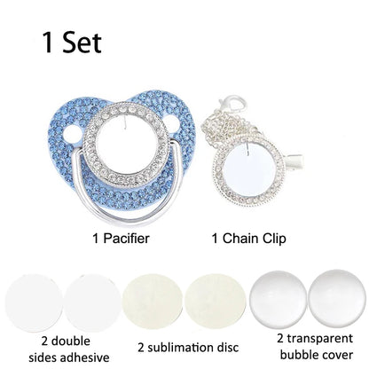 Luxury Bling Baby Pacifier & Clip Set – Personalized Newborn Dummy