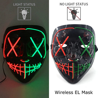 LED Purge Mask – Neon Glow Halloween Cosplay Mask