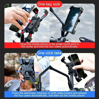 360° Bike & Motorcycle Phone Holder – Universal Handlebar Mount
