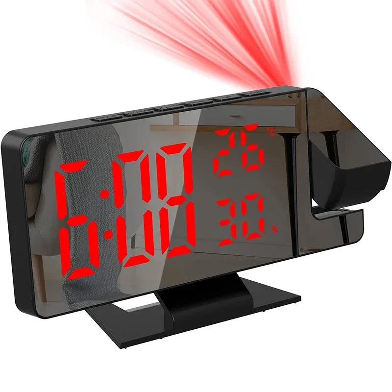 Projection Alarm Clock LED Digital with Temp & Humidity Display