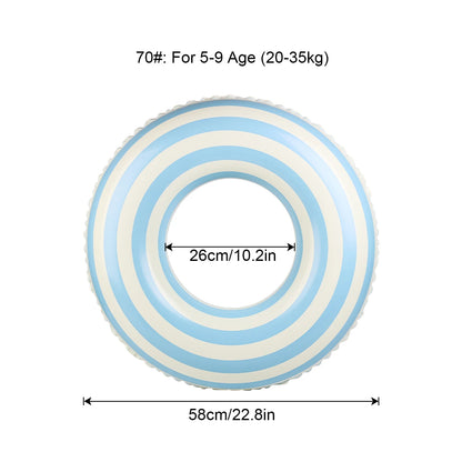 Inflatable Swim Ring Pool Float for Kids & Adults – Striped Inner Tube