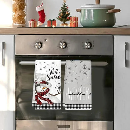 Christmas Kitchen Hand Towels Buffalo Plaid – Set of 2