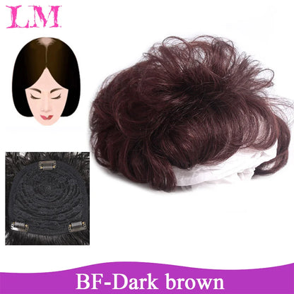 Clip-In Hair Topper with Bangs – Invisible Seamless Crown Coverage