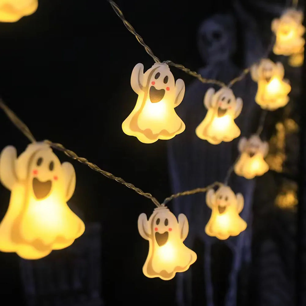 Halloween LED String Lights – Pumpkin, Ghost & Spider Web Lanterns