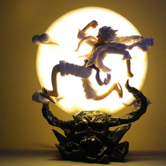 12CM One Piece Luffy Gear 5 Nika Moon Light Action Figure