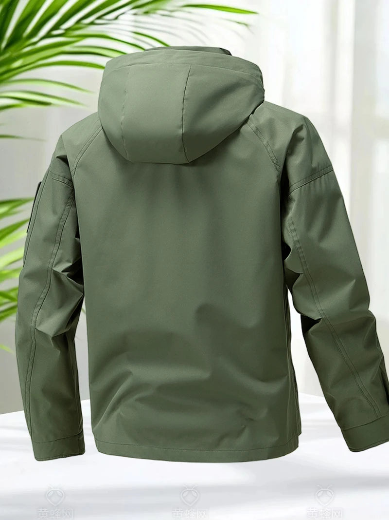 Men's Waterproof Hooded Windbreaker Jacket Hiking Outdoor