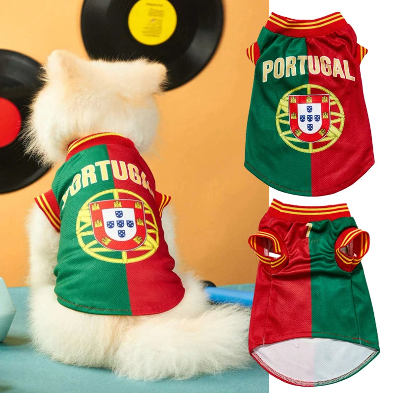 Dog Soccer Jersey – Portugal National Team Pet Shirt XS–XXL