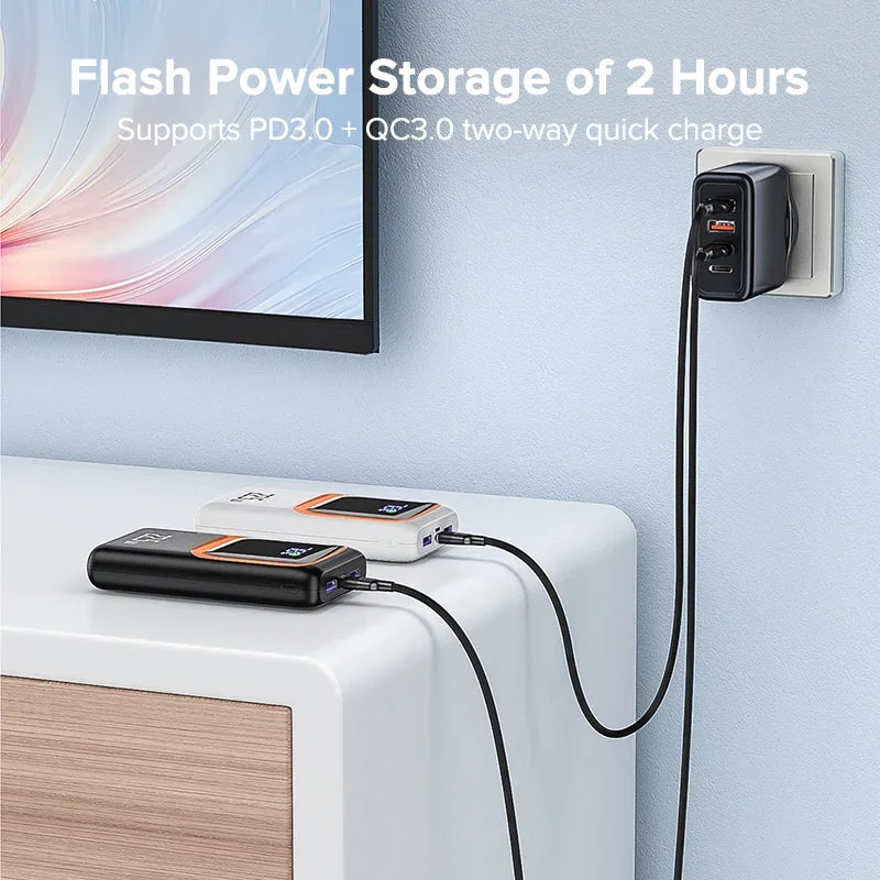 QOOVI Power Bank 22.5W Fast Charging 3-Port 10000/20000mAh Portable Charger