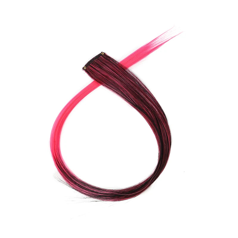 22-Inch Clip-In Synthetic Hair Extensions – Rainbow Colors