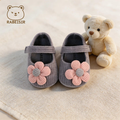 Baby Girl Flower Mary Jane Shoes – Soft Sole Flats
