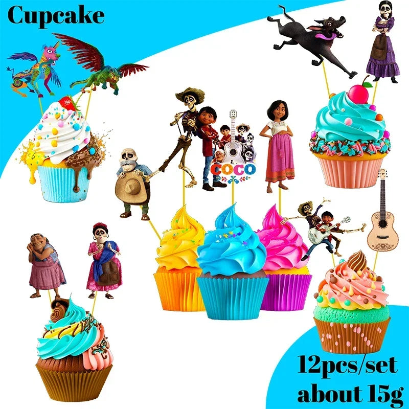 Coco Theme Birthday Party Supplies Tableware & Decorations Set