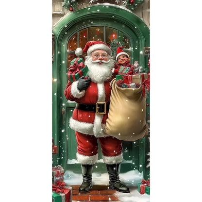 Christmas Door Cover – Santa Claus Holiday Decoration 35x73in