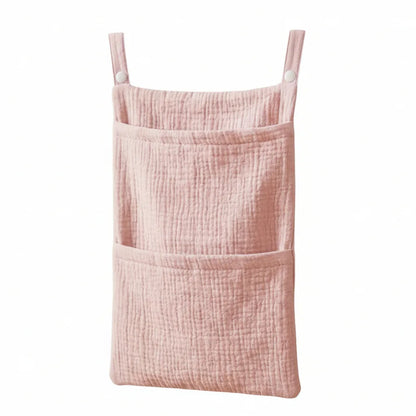 Cotton Baby Crib Hanging Storage Bag – Muslin Nursery Organizer